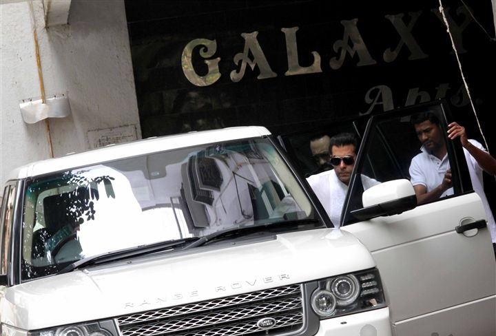 Salman Khan outside the galaxy apartment