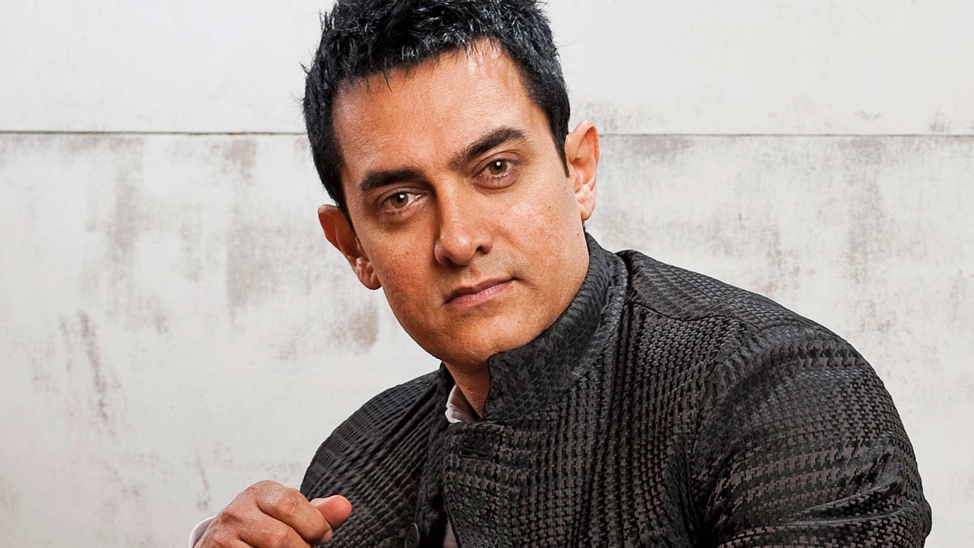 Aamir Khan in black
