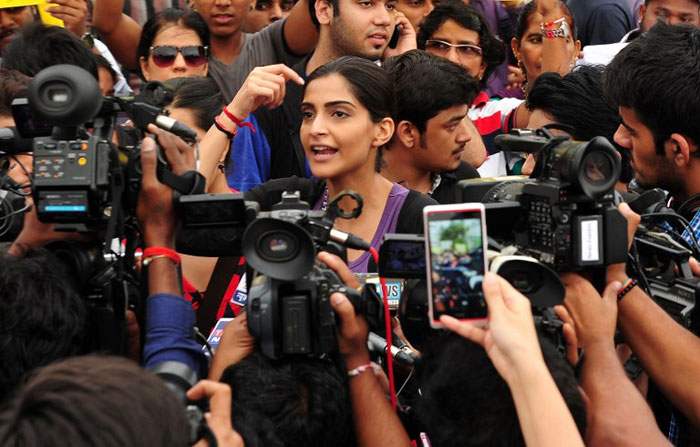 Sonam Kapoor potests in Mumbai