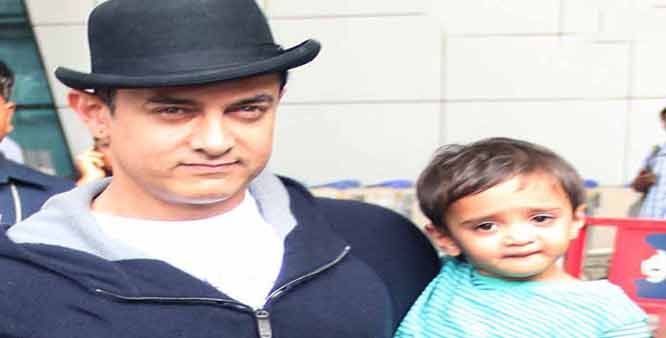 Aamir Khan spotted with son Azad
