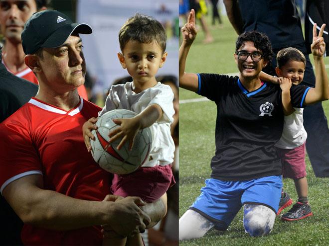 VIDEO - Aamir Khan's son Azad plays Football with Celebs