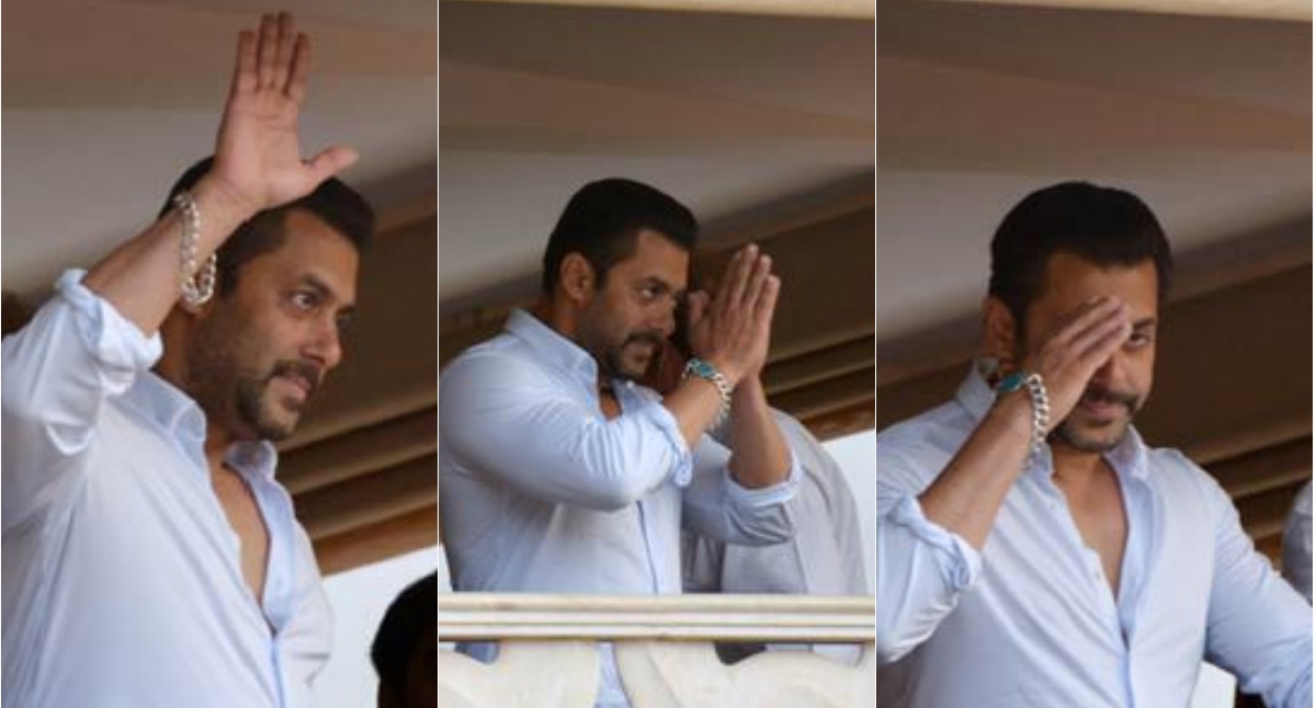 Exclusive - Salman Khan waves to his fans & Thanks them from his balcony