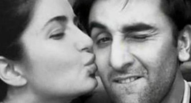 Katrina Kaif kissing Ranbir Kapoor