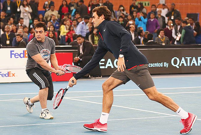 Aamir Khan playing tennis