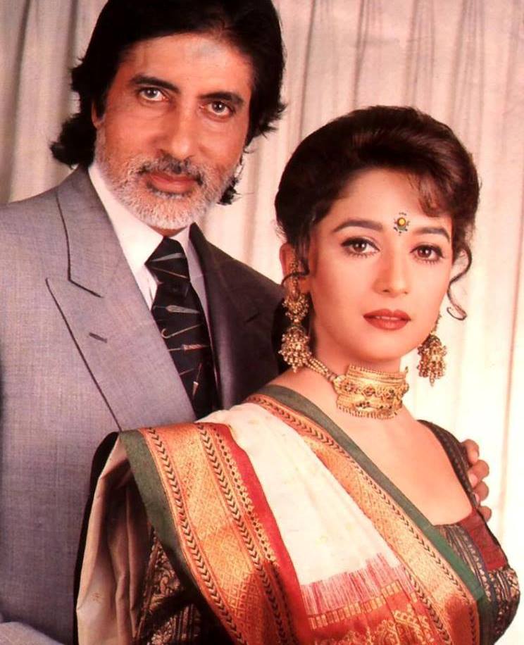 Amitabh Bachchan - Madhuri Dixit rare picture