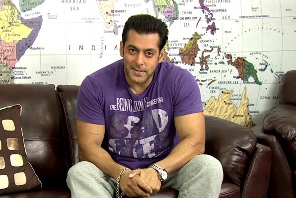 Salman Khan in purple t shirt