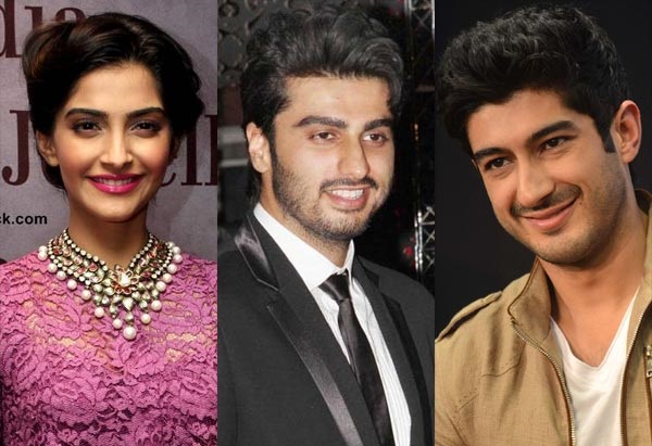 Sonam Kapoor and Mohit Marwah with Arjun Kapoor