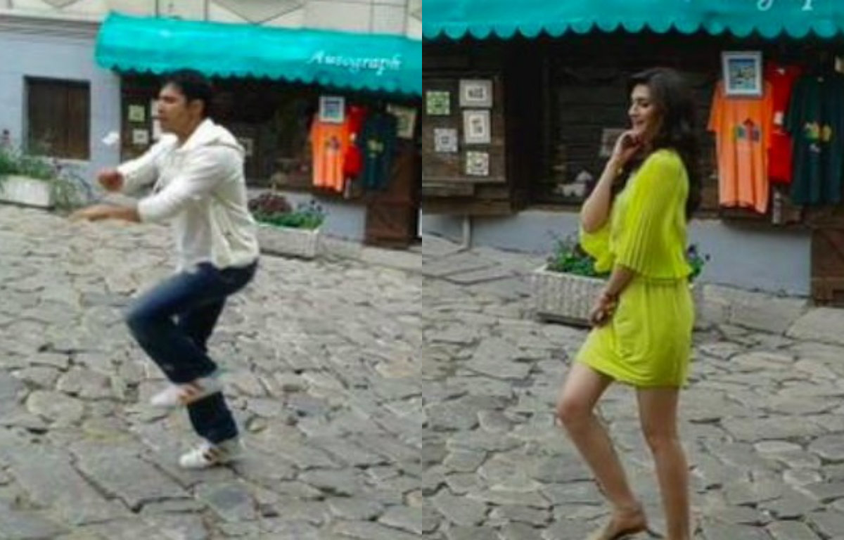 Varun Dhawan Kriti Sanon dncing on streets of Bulgaria