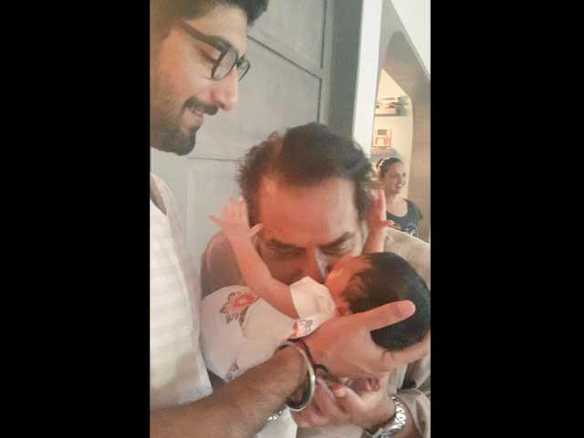 Dharmendra with grandson