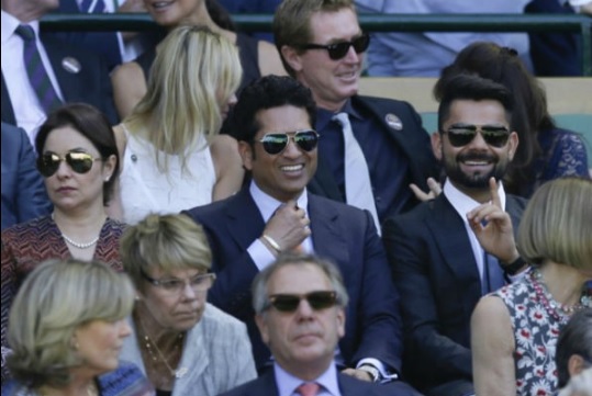 Sachin Tendulkar with Virat Kohli