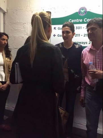 Deepika Padukone at the Wimbledon tournament 2015.