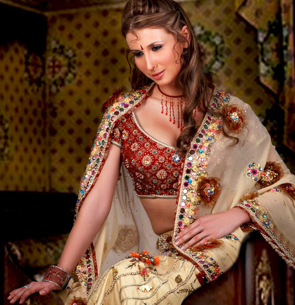 Claudia Ciesla in Indian saree