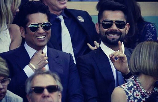 Sachin Tendulkar with Virat Kohli