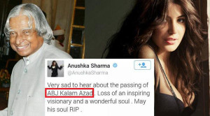 Anushka Sharma clarifies on 'APJ Abdul Kalam' controversial tweet
