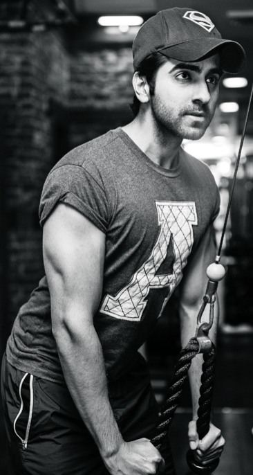 Ayushmann Khurrana working out in gym