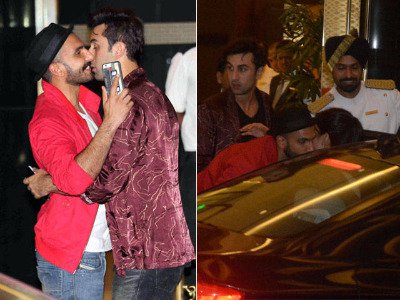 Ranbir Kapoor and Ranveer Singh hug