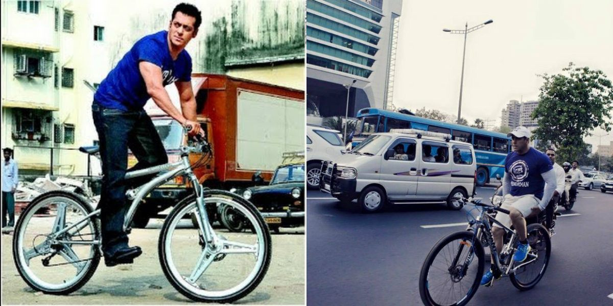 Salman Khan riding bicycle