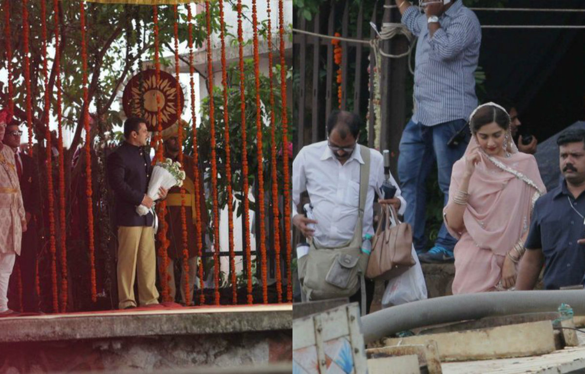 Salman Khan Sonam Kapoor on Prem ratan dhan payo sets