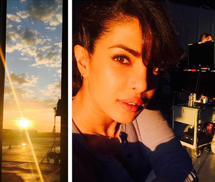 Priyanka Chopra chilling on the sets of 'Quantico'