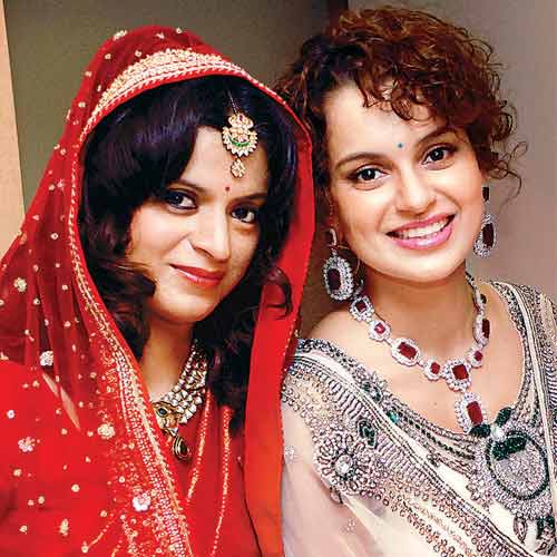 Kangana Ranaut with her sister