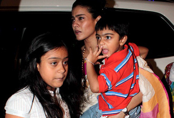 Kajol with her kids