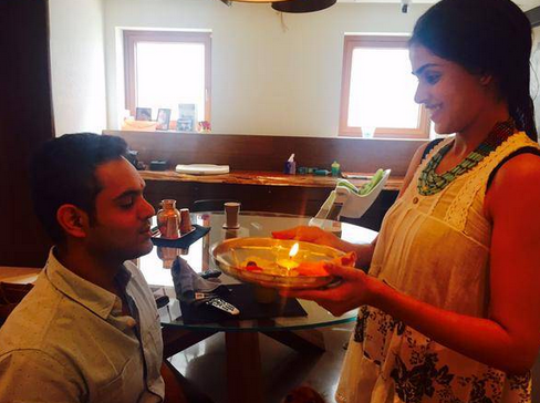 Genelia D'Souza Deshmukh with brother