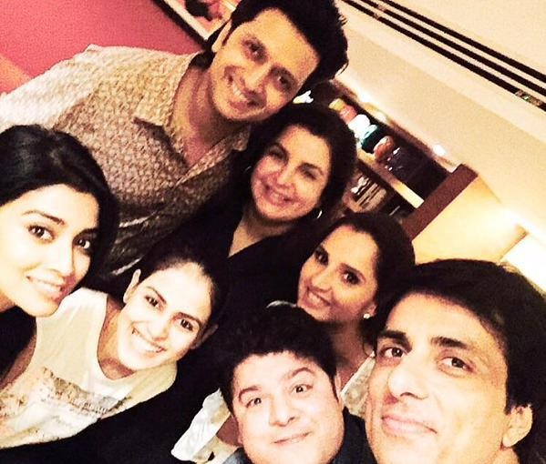 Riteish Deshmukh - Genelia Dsouza - Farah Khan - Sania Mirza -Sonu Sood - Shriya and Sajid