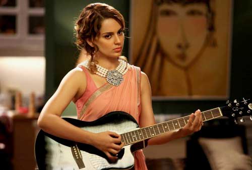 Kangana Ranaut strumming a guitar