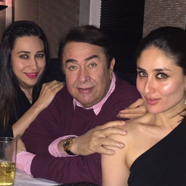 Kareena and Karisma Kapoor with their dad