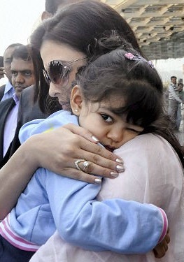 Aishwarya Rai with her darling daughter Aaradhya Bachchan.