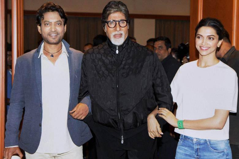 Deepika Padukone Amitabh bachchan Irrfan Khan at Piku launch
