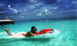 Varun Dhawan perfects Wake Boarding in Maldives