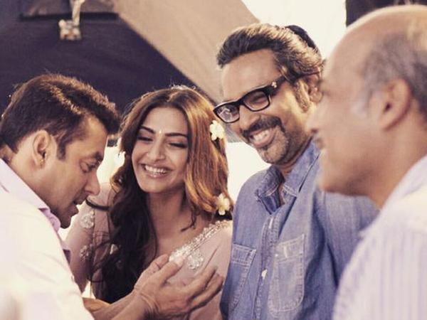 Salman Khan and Sonam Kapoor on the sets of 'Prem Ratan