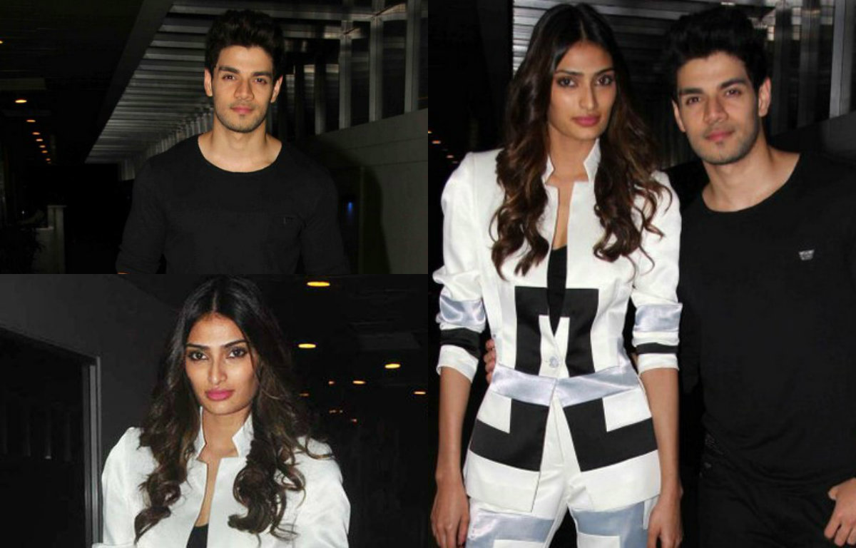 Sooraj Pancholi and Athiya Shetty celebrating