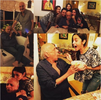 In Pictures : Mahesh Bhatt celebrates birthday with his daughters