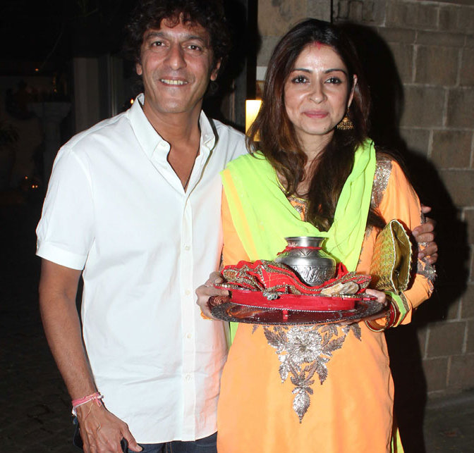 Bollywood actor Chunky Pandey with wife Bhavna