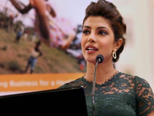 Priyanka Chopra speaking at an event