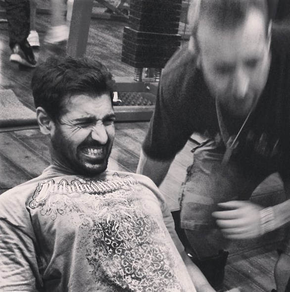 John Abraham working out
