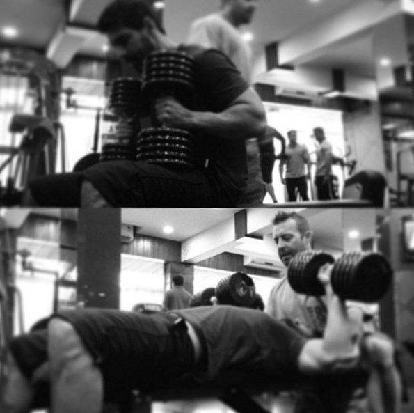 John Abraham working out