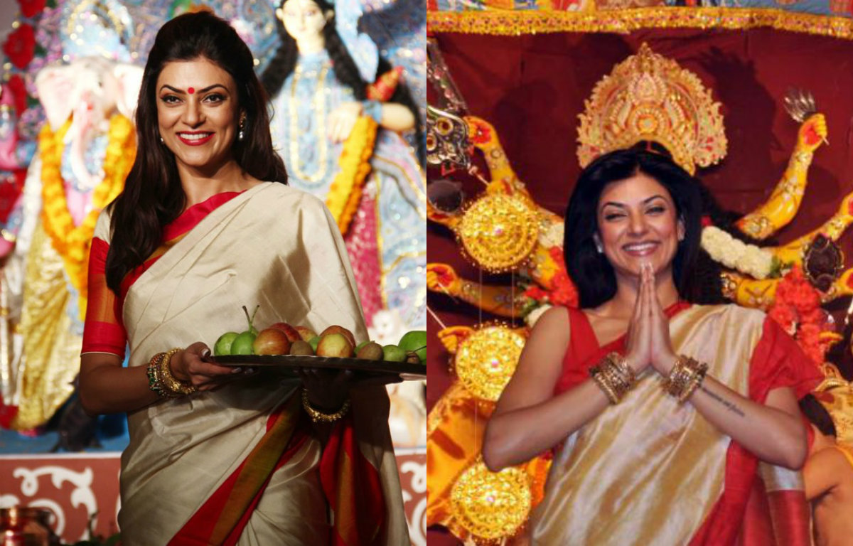 Sushmita Sen in Durga Puja Avatar
