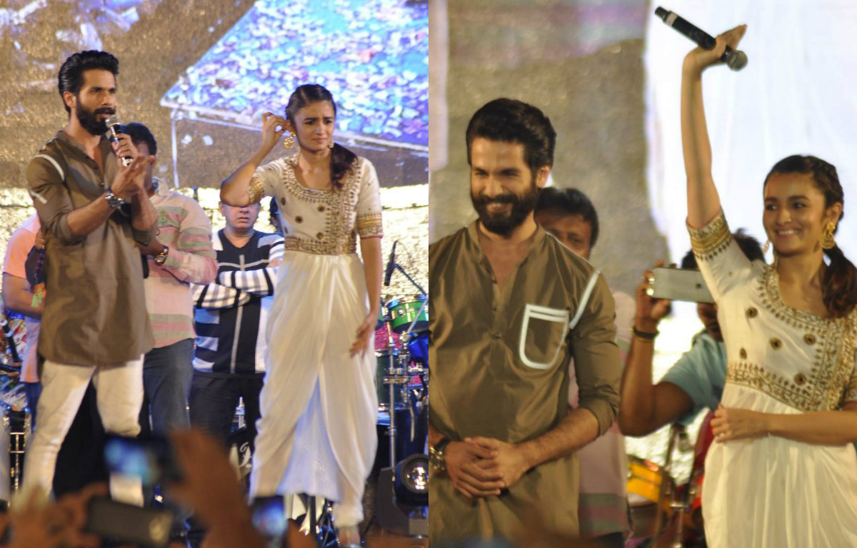 Shahid Kapoor and Alia Bhatt at the Falguni Pathak's Shaandaar dandiya