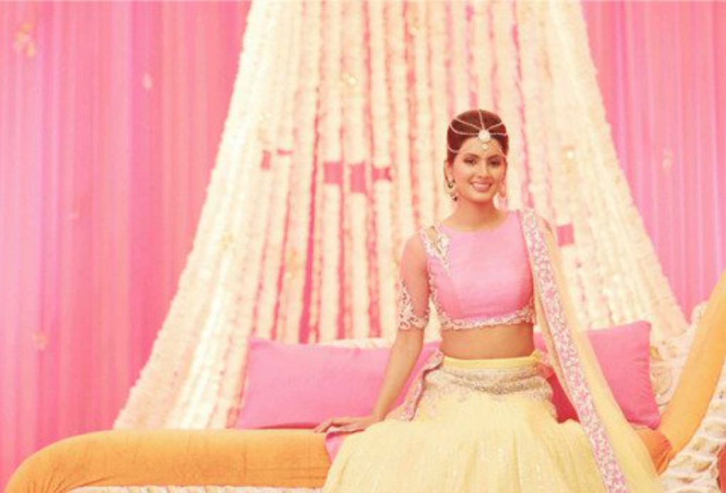 Geeta Basra in her Mehendi ceremony