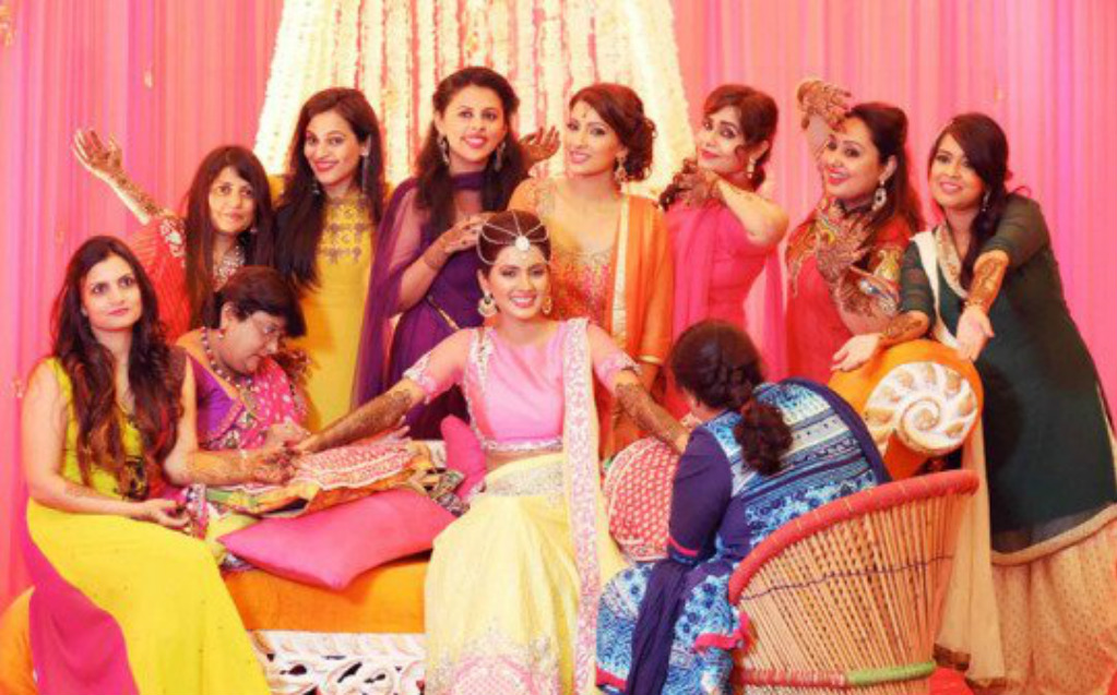 Geeta Basra in her Mehendi ceremony