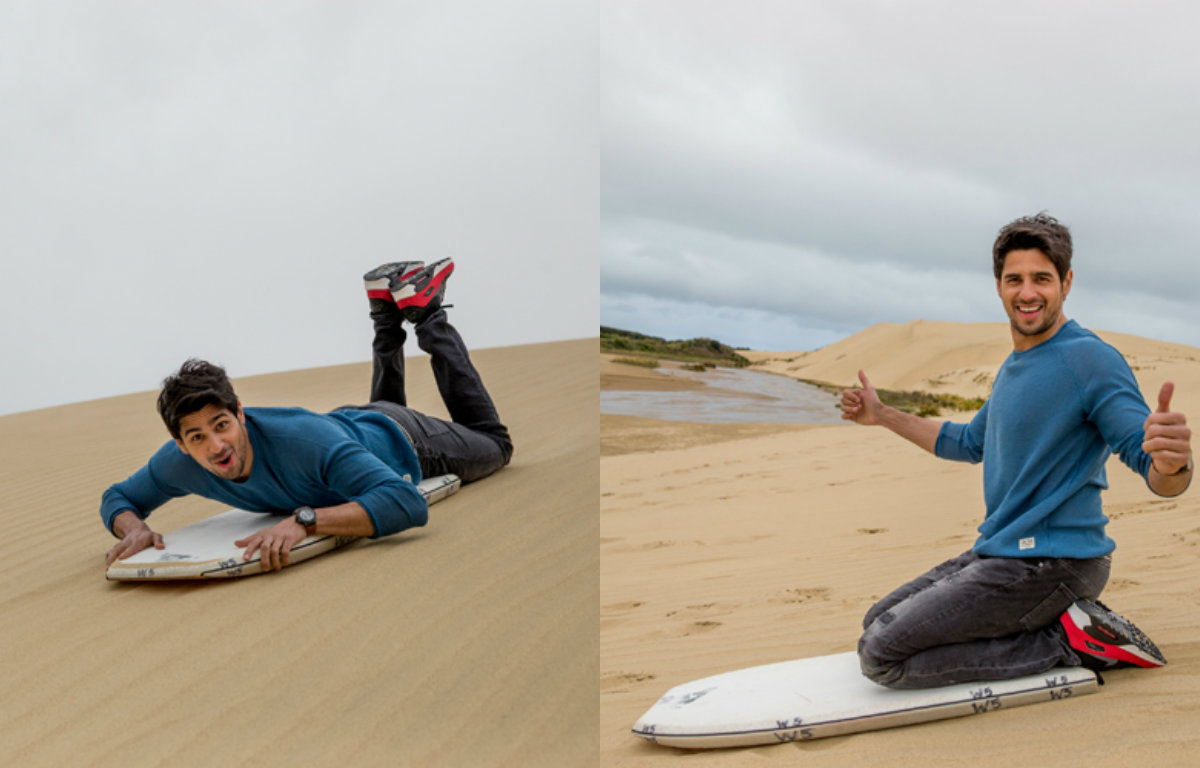 Sand surfing grips Sidharth Malhotra in New Zealand