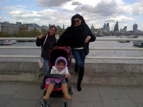 Bollywood actor Sushmita Sen with her daughters