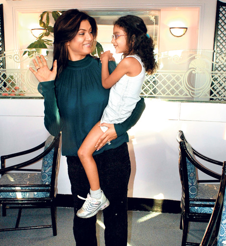 Bollywood actor Sushmita Sen with her daughters