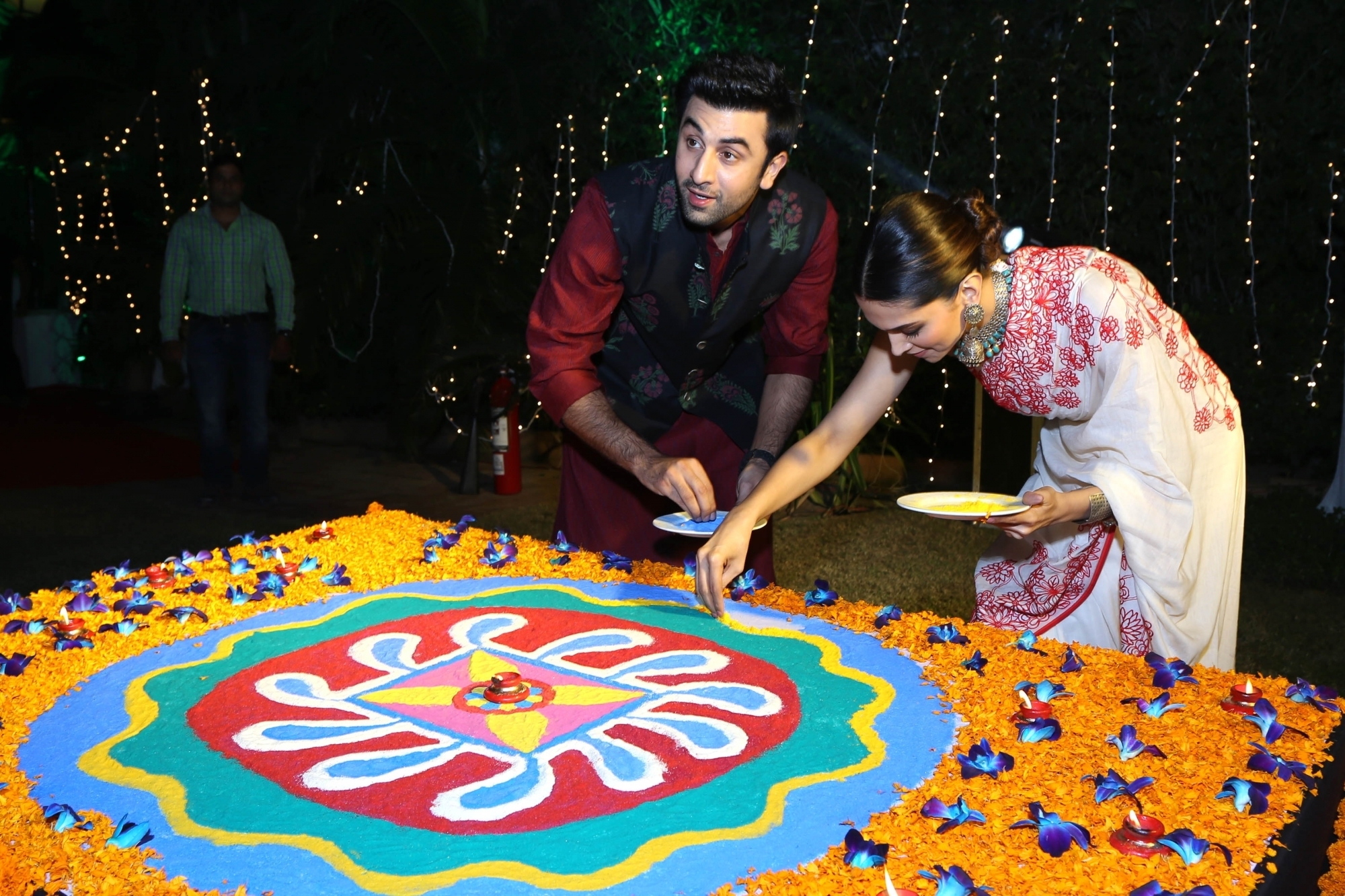 Deepika Padukone and Ranbir Kapoor get playful on Diwali.