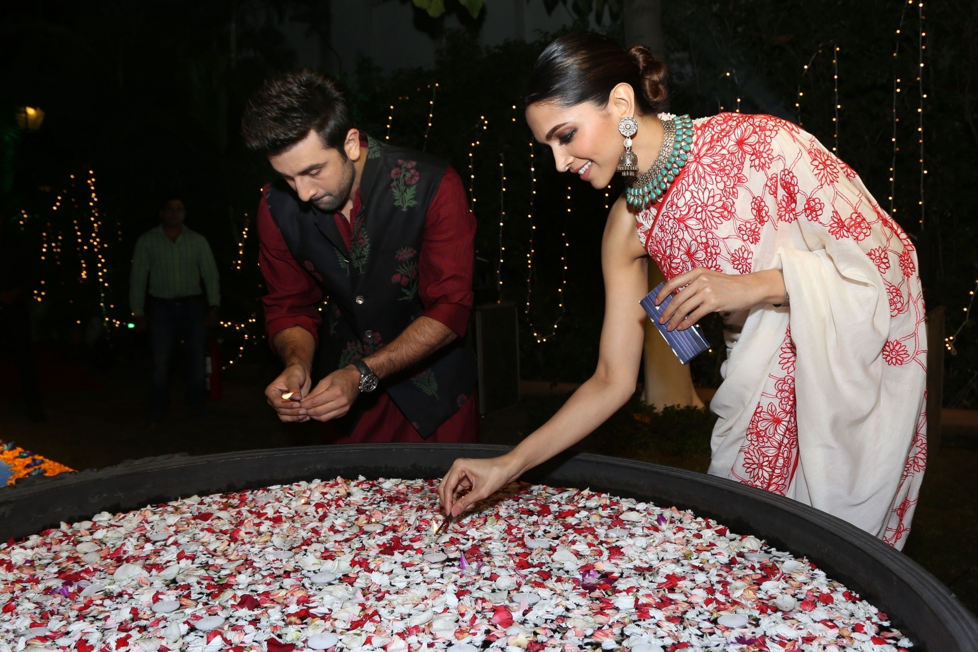 Deepika Padukone and Ranbir Kapoor get playful on Diwali.