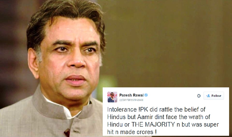 Paresh Rawal responds to Aamir Khan's statement on Intolerance.