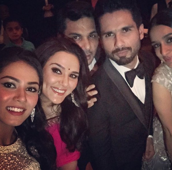 Preity Zinta with Shahid and Mira